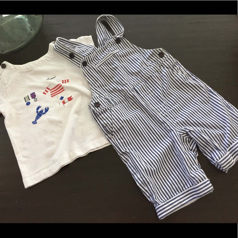 Jacadi Paris Boys Overalls and T
